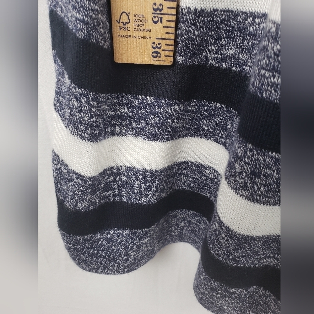 Westport 1962 Blue and White Long Sleeve Turtleneck Midi Dress Sz S - Picture 7 of 7